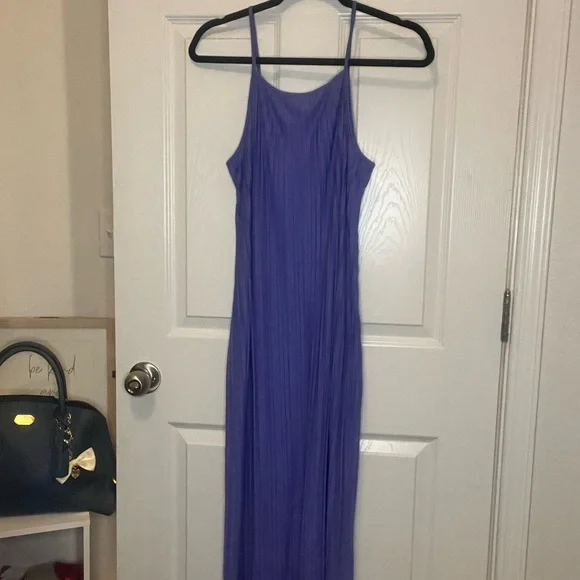 A New Day Sleeveless Plisse Knit Midi/Maxi Dress - Purple Size Small - Picture 3 of 4
